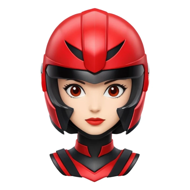 Black and red female power ranger sticker
