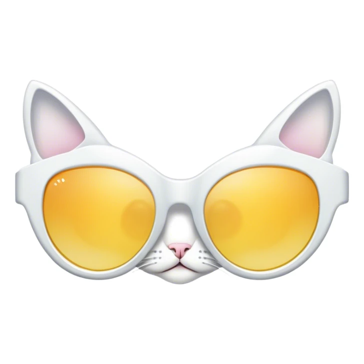 white cat eye shaped sunglasses sticker