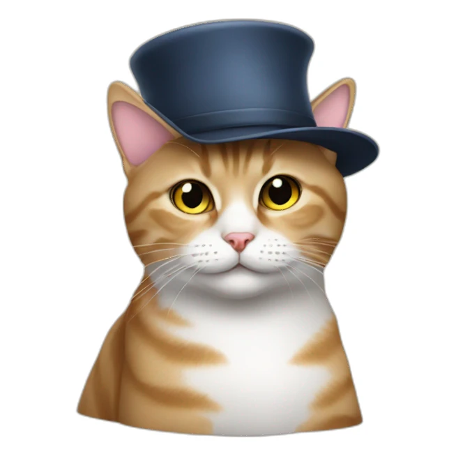 British short cat wearing a hat sticker