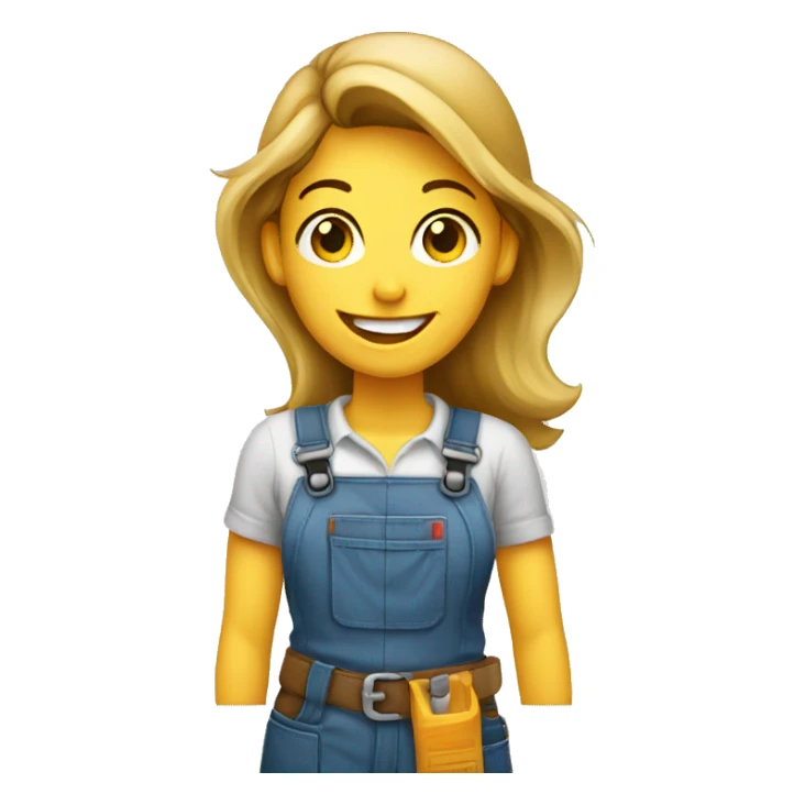 young female carpenter very happy sticker