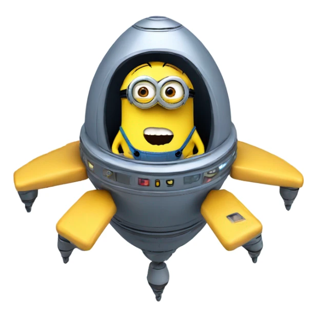 Minion in a ufo spaceship sticker