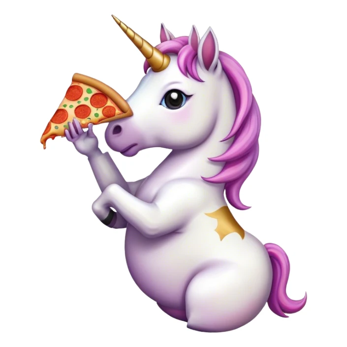 Единорог ест пиццу sticker