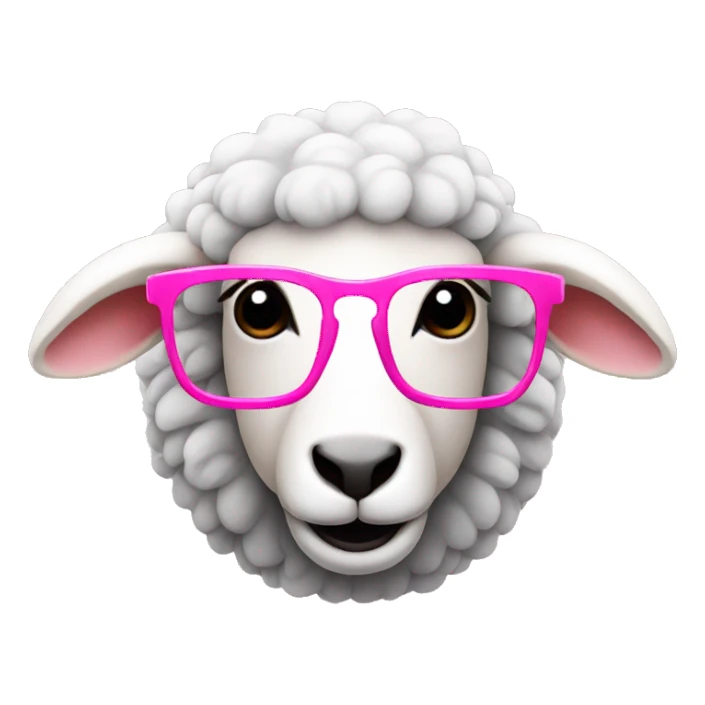 sheep in pink glasses sticker