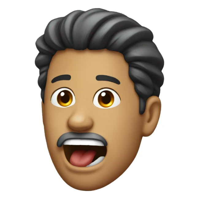 man with mouth open, side angle sticker