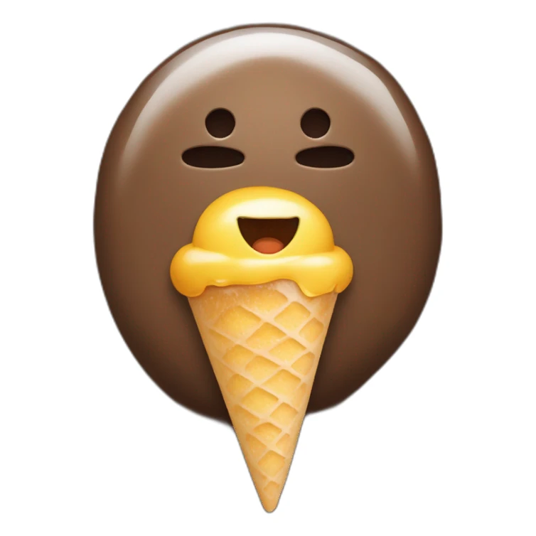 un brun mangeant une glace sticker