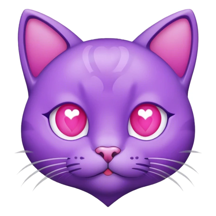 Purple cat with heart sticker