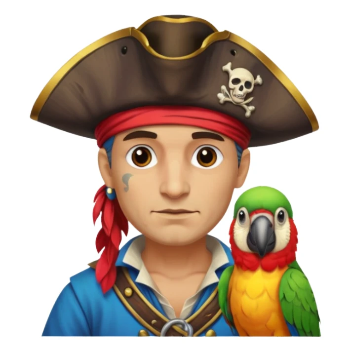 pirate and parrot sticker