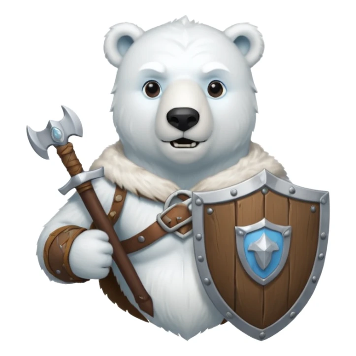 Polar Bear viking hold shield sticker