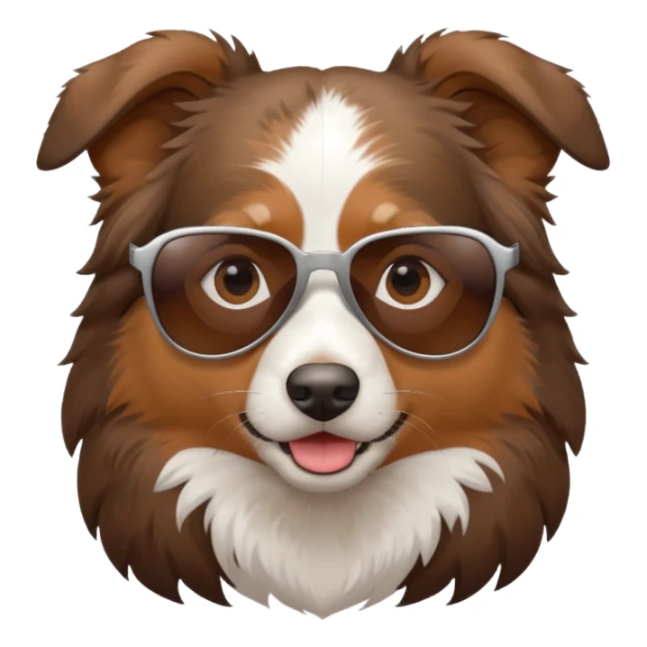Australian shepherd wearing sunglasses sticker