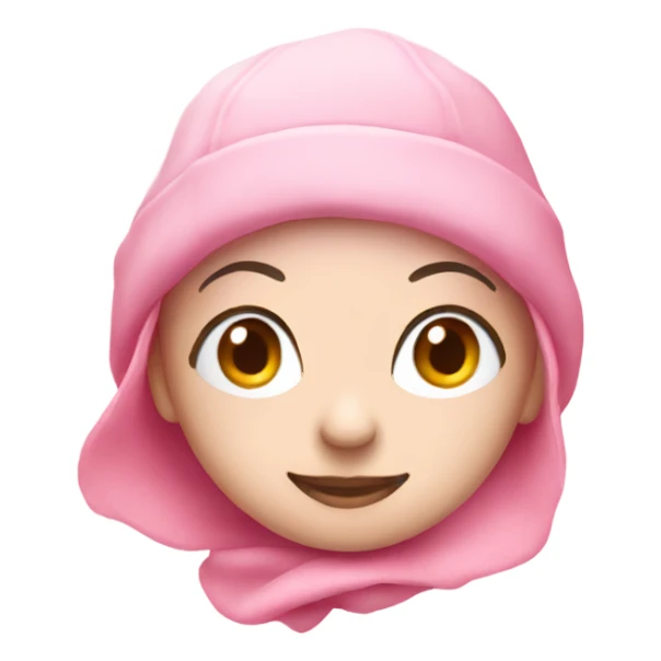 Pink Rose with a light pink beanie sticker