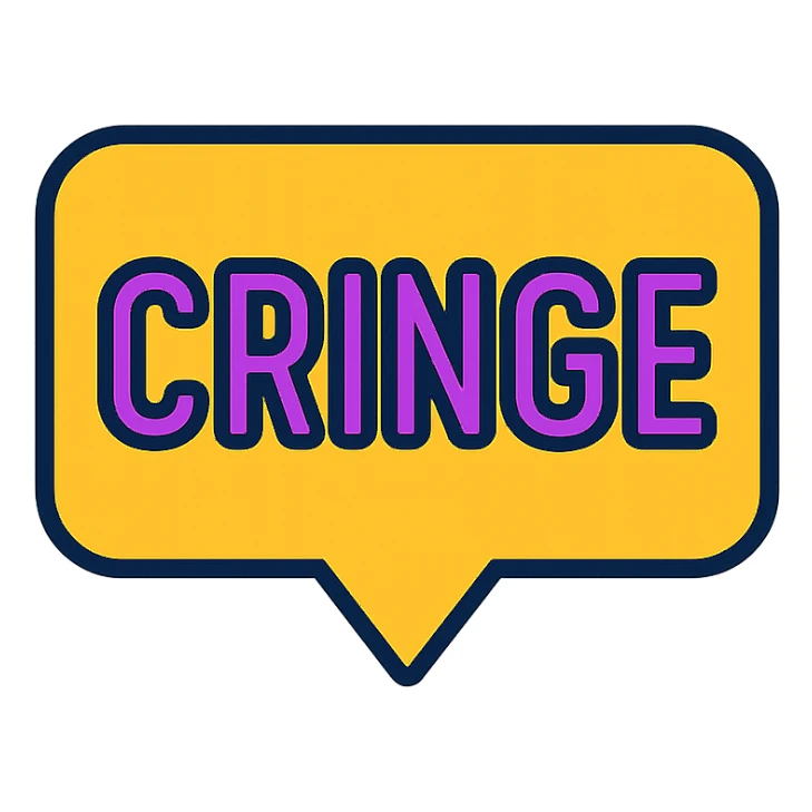 modern, clean text image with the word 'cringe' centered, correct spelling, no emoji or face sticker