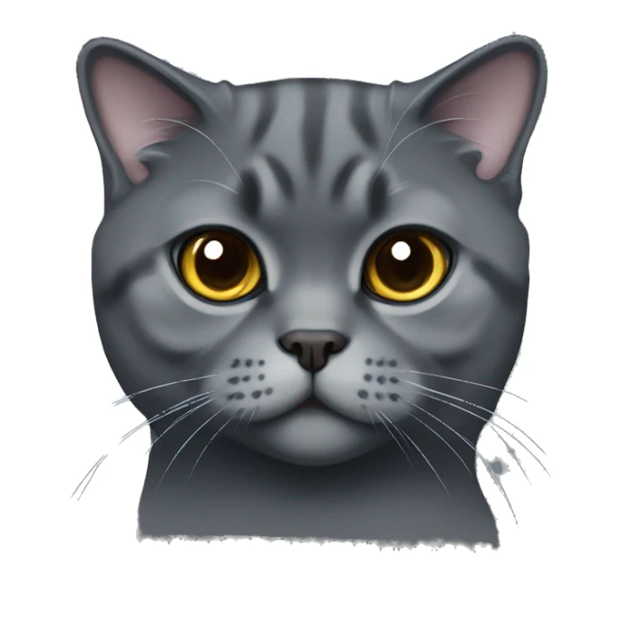 Dark grey scottish fold cat  sticker
