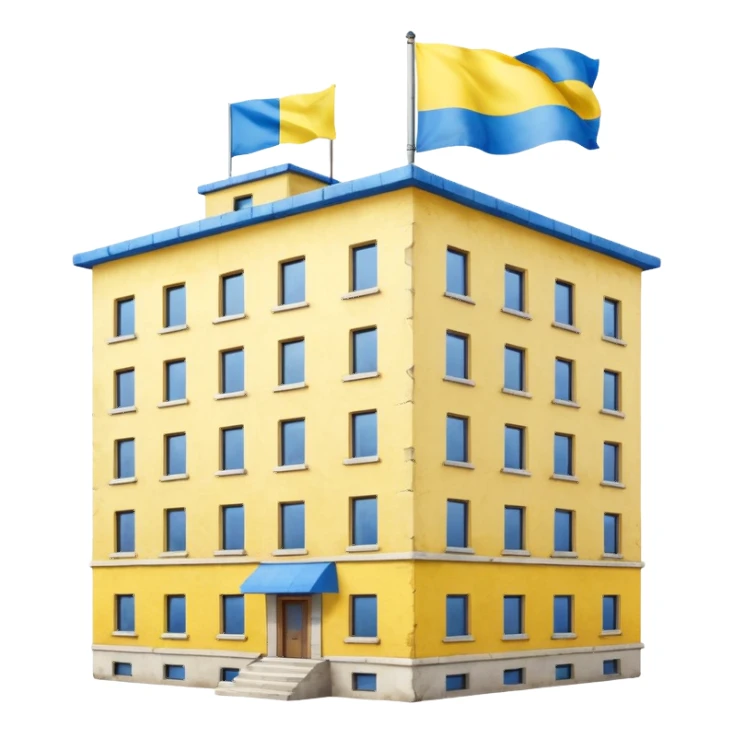 ukrinian white 5-storey building sticker