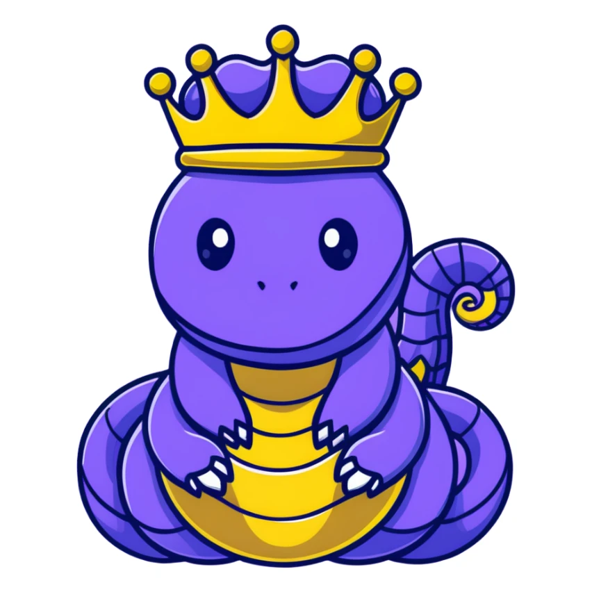 golden snake king with royal attributes sticker