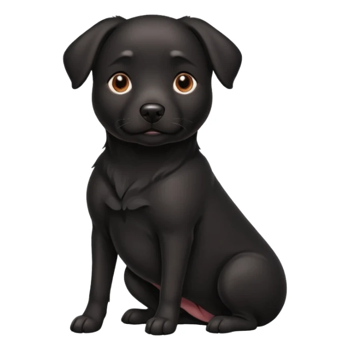 pregnant black dog sticker