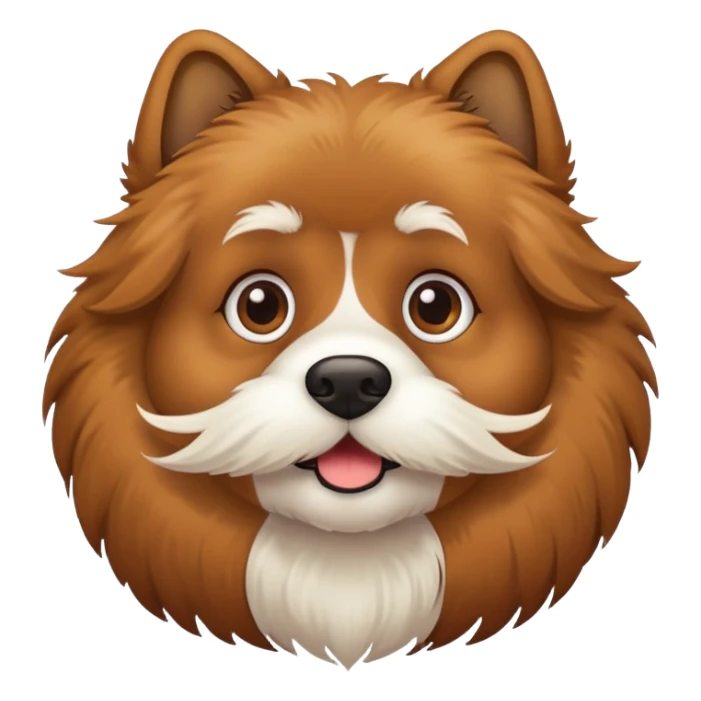 dog with a mustache sticker