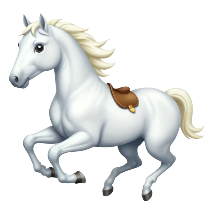 Creat a white horse running sticker