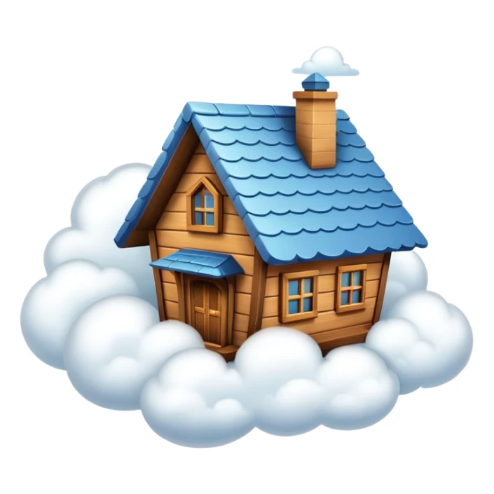 A house flying in the clouds sticker