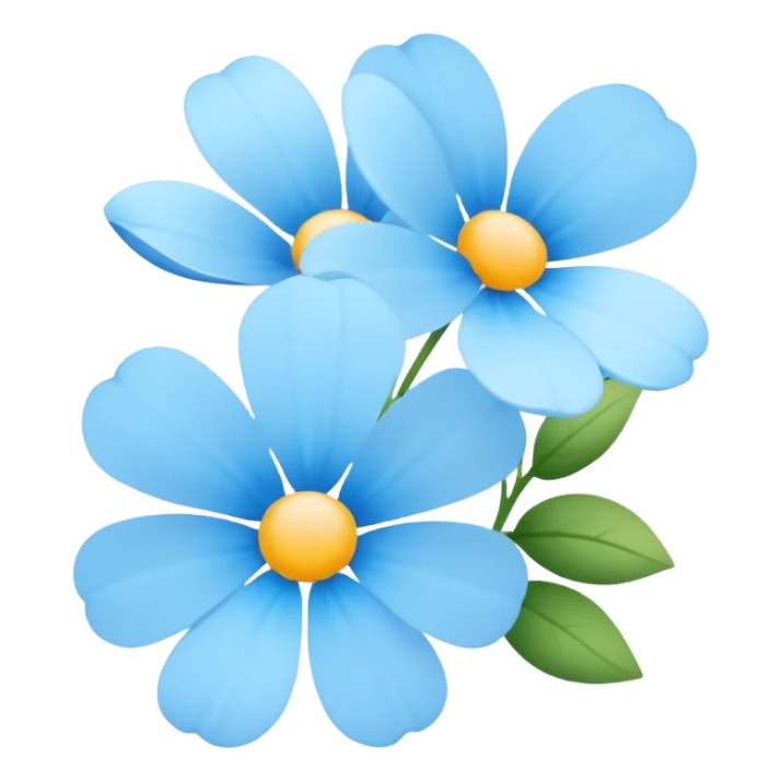 light blue flowers  sticker