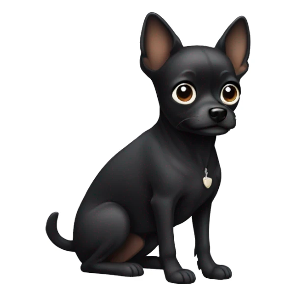 Black small dog  sticker