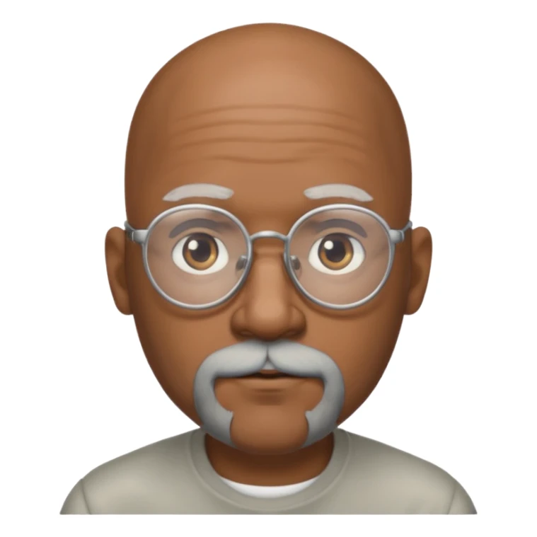 bald headed silver beard black man glasses sticker