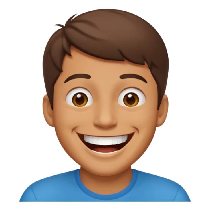 man making fun sticker