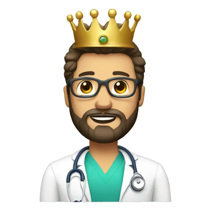 doctor with a crown and beard sticker