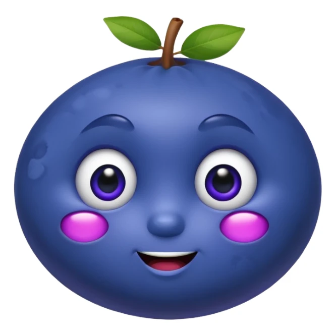 blueberry with a stupid clueless face sticker