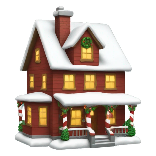 X-mas house with santa sticker
