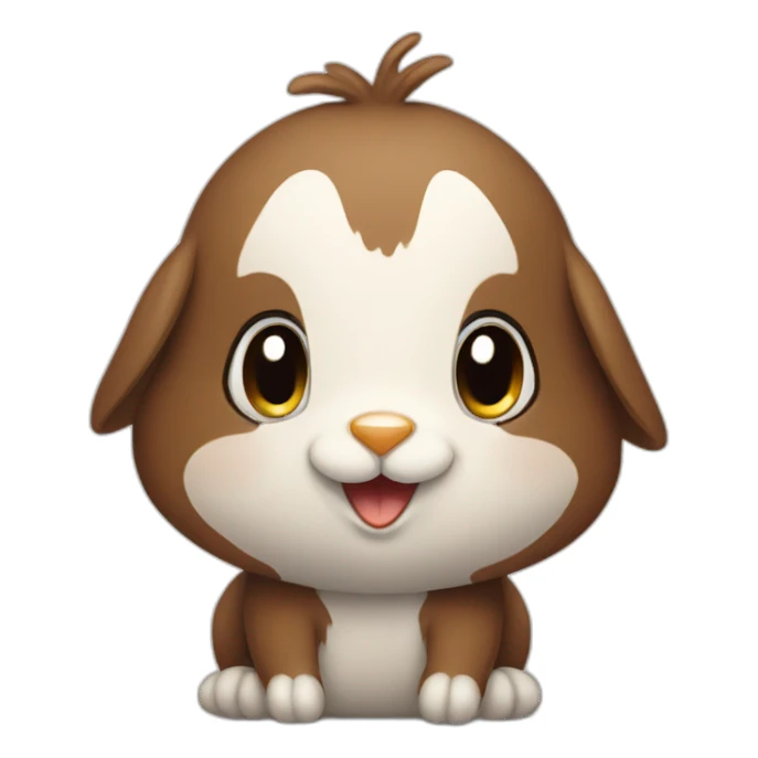 A brown rabbit and penguin mixed sticker