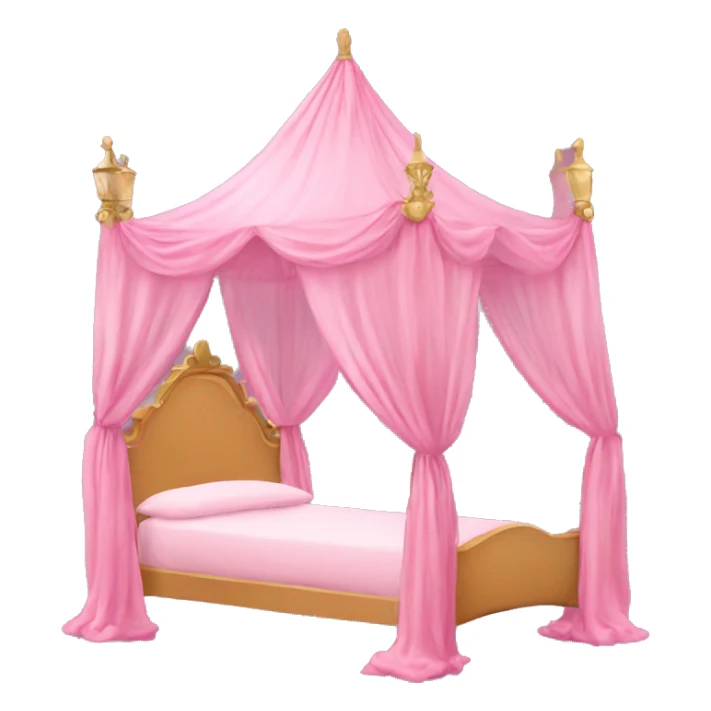 pink royal princess canopy bed sticker