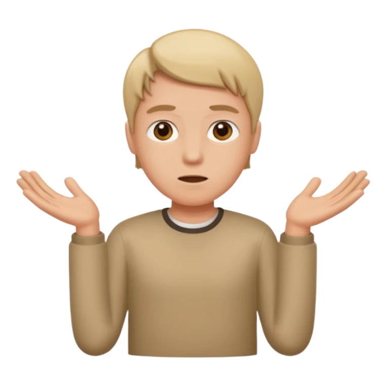 Shrugging shoulders with 😐 face sticker