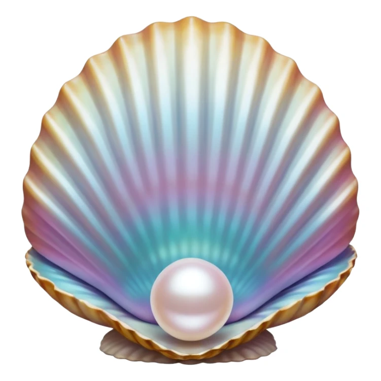 a pearl in a shell white pearl big shell sticker