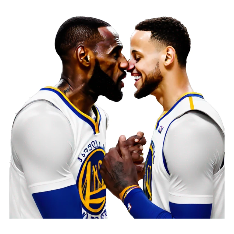 LeBron kissing curry sticker