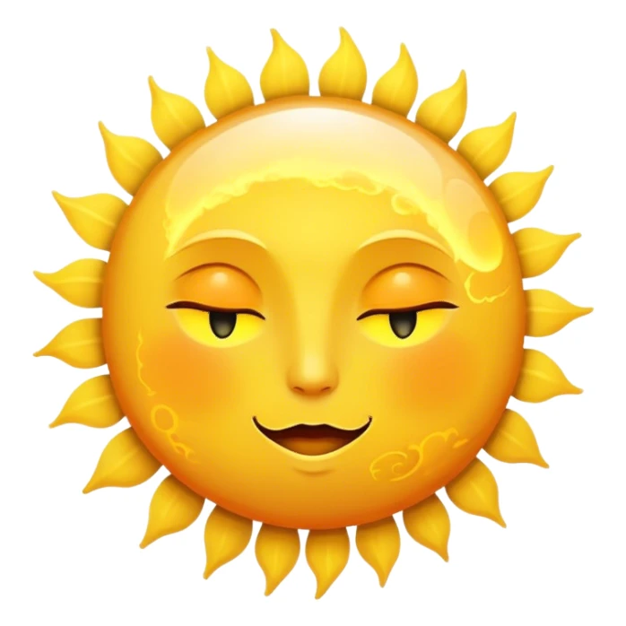big sun with small tiny yellow moon beside it sticker