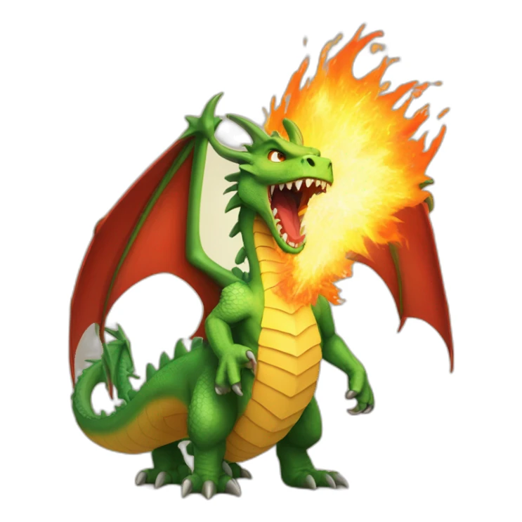Aggressive fire-breathing dragon sticker