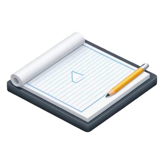 Draw a blocknote, an isometric camera with a High-Angle Shot sticker