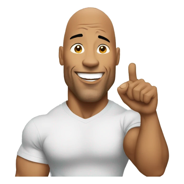 the rock holding a sing sticker