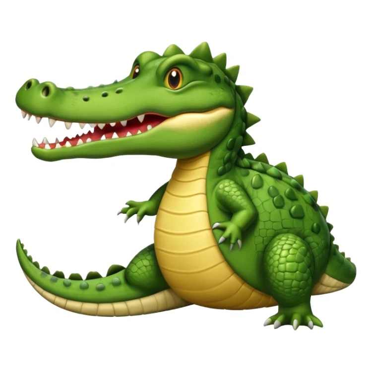 Crocodile with tail over its back with its mouth alittle open sticker