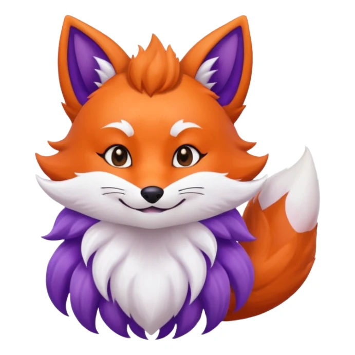 Purple kitsune sticker