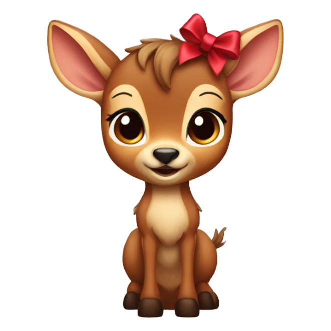 Bambi with a bow sticker