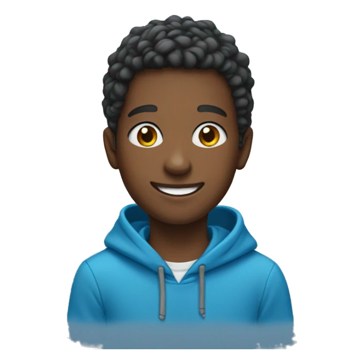 blue hoodie boy smiling portrait sticker