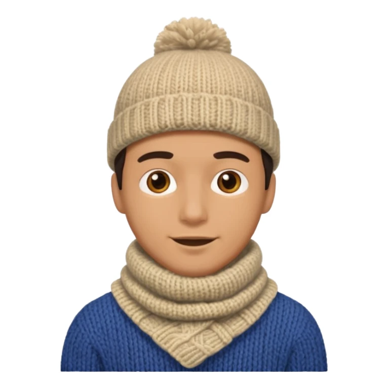 Knitted male face sticker