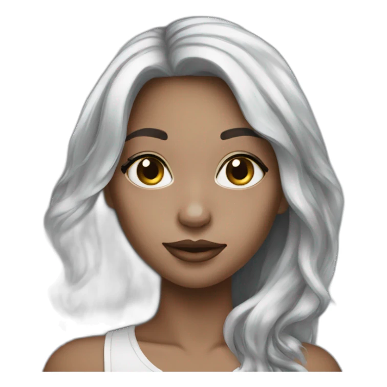 silver skin pretty girl sticker