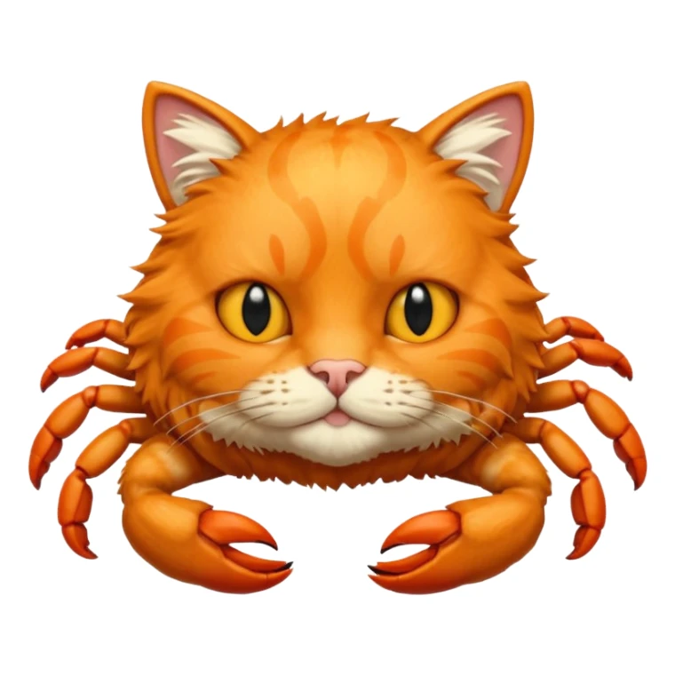 Orange cat head on crab body sticker