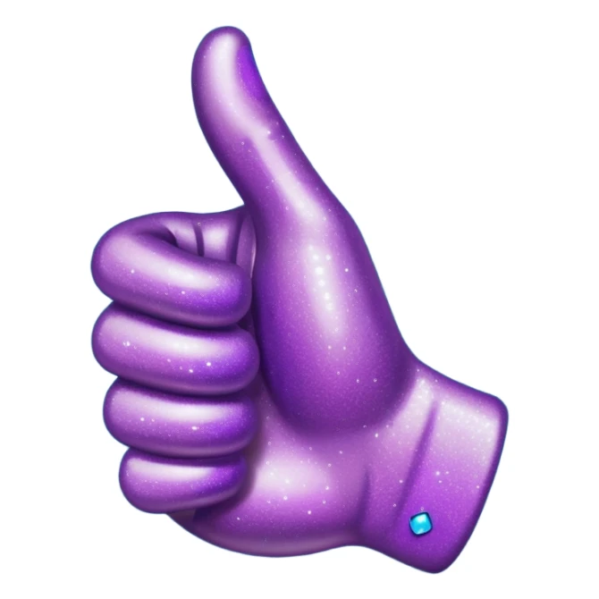 Glitter purple and cian hand thumbs up sticker