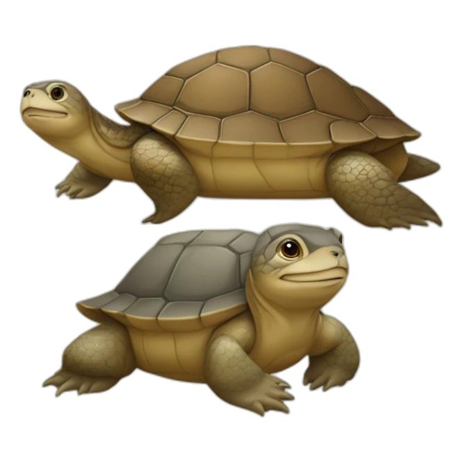 Tortue sur une loutre sticker