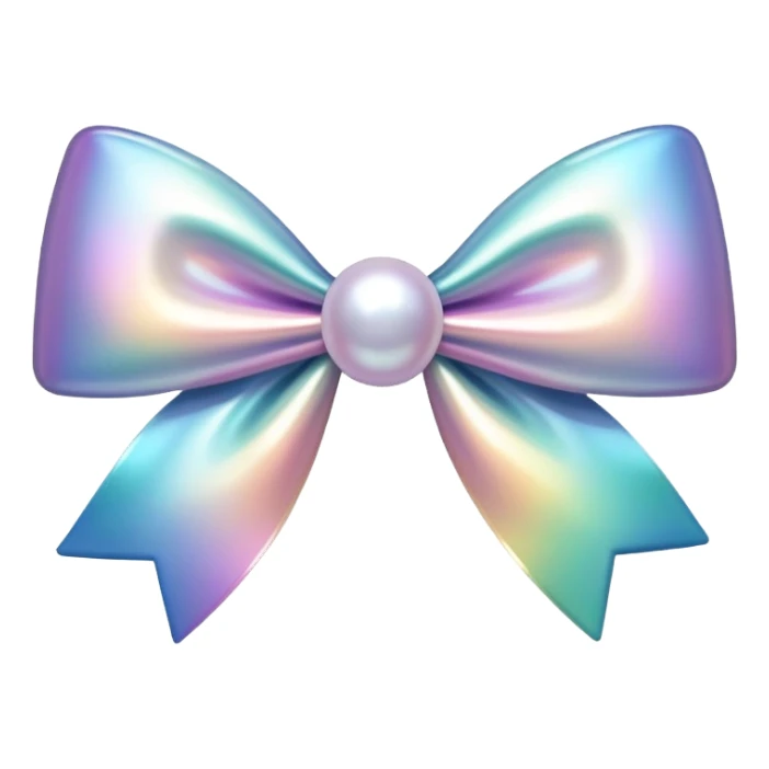 Iridescent pearl bow sticker