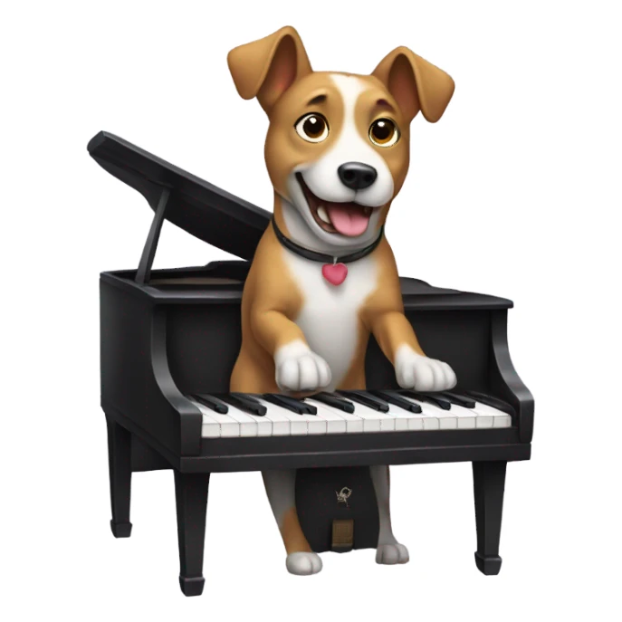 Dog playing piano sticker