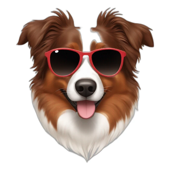 red australian shepherd with sunglasses sticker